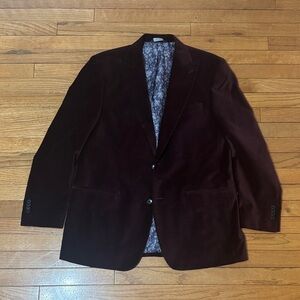 Paul Fredrick Deep Burgundy( Velvet/Velour Look and feel) Blazer
